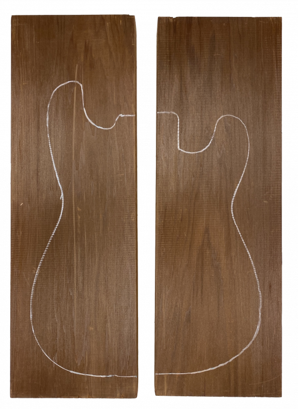 Body Sumpfzypresse, 2-tlg. bookmatched AA, schoko, 38mm unverleimt